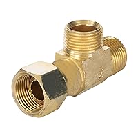 Midline Valve 73314-OM Add On Tee Fitting, Split Supply Line Outlet No lead FIP COMP MIP Brass, 3/8 in. x 1/4