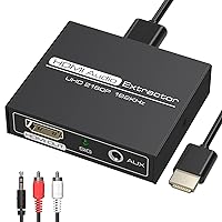 HDMI Audio Extractor,4K HDMI to HDMI with Audio 3.5mm AUX Stereo and L/R RCA Audio Out,HDMI Audio Converter Adapter Splitter Support 4K 1080P 3D Compatable for PS3 Xbox Fire Stick.