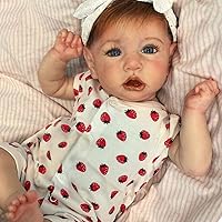 Reborn Baby Dolls Girl with Realistic Veins, 20 Inch Newborn Baby Doll with Weighted Cloth Body, Lifelike Reborn Doll, Advanced Painted Vinyl Gift Set for Kids Age 3+, Real Saskia Replica