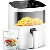 Air Fryer,Beelicious® 8-in-1 Smart Compact 4QT Air Fryers,with Viewing Window,Shake Reminder,450°F Digital Airfryer with Flavor-Lock Tech,Dishwasher-Safe & Nonstick,Fit for 1-3 People,White