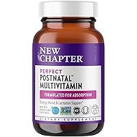 New Chapter, Postnatal Vitamins Lactation Supplement, Complete Multivitamin with Fermented Vitamin D3 + B Vitamins, Made with Organic Vegetables & Herbs, Non-GMO Ingredients, 270 Count