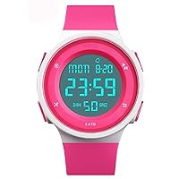 Men's Women's Sports Waterproof LED Digital Multifunction Stopwatch Silicone Electronic Watch