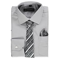 Kids World Little Boys' Dress Shirt & Tie - Light Gray, 6