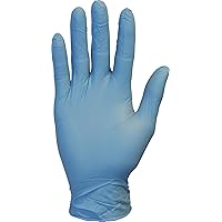 The Safety Zone GNPR-SM-1A Powder Free Blue Nitrile Gloves, Small, Case of 1,000