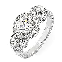 1.70ct EGL Certified Round Diamond Halo Engagement Ring in Platinum