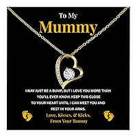 To My Mummy Necklace Gift, Pregnancy Gifts For First Time Mothers From Baby Bump, Mom To Be Gifts For Mom, Forever Love Necklace For Expecting Mom Gifts For Pregnant Wife, Baby To Mommy Necklace With Message Card And Gift Box