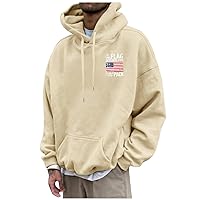 Hoodie For Men USA Letter Print Casual Long Sleeves Sweatshirt Pullover Tops Big And Tall Mens Lightweight Hoodies
