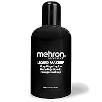 Mehron Makeup Liquid Makeup | Face Paint and Body Paint 4.5 oz (133 ml) (Black)