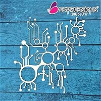 Expressions Craft Circuit Chipboard Cutouts & Embellishments for Greeting Cards, Layouts, Mixed Media, Scrapbooking, Cardmaking, Inviatation Cards & Other DIY Crafts