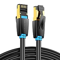 VENTION Cat 8 Ethernet Cable 33ft Cat8 High Speed Internet Network Patch Cord with Gold Plated RJ45 Connector Professional LAN Cable Heavy Duty Waterproof Compatible for Router Patch Pane Modem PS5