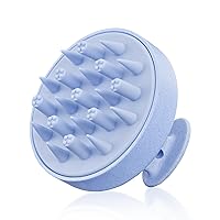 HEETA Hair Scalp Massager for Hair Growth, Shampoo Brush, Scalp Exfoliator with Soft Silicone Bristles, Scalp Scrubber for Dandruff Removal to Relieve Stress, Wet Dry Hair, Updated Material, Blue