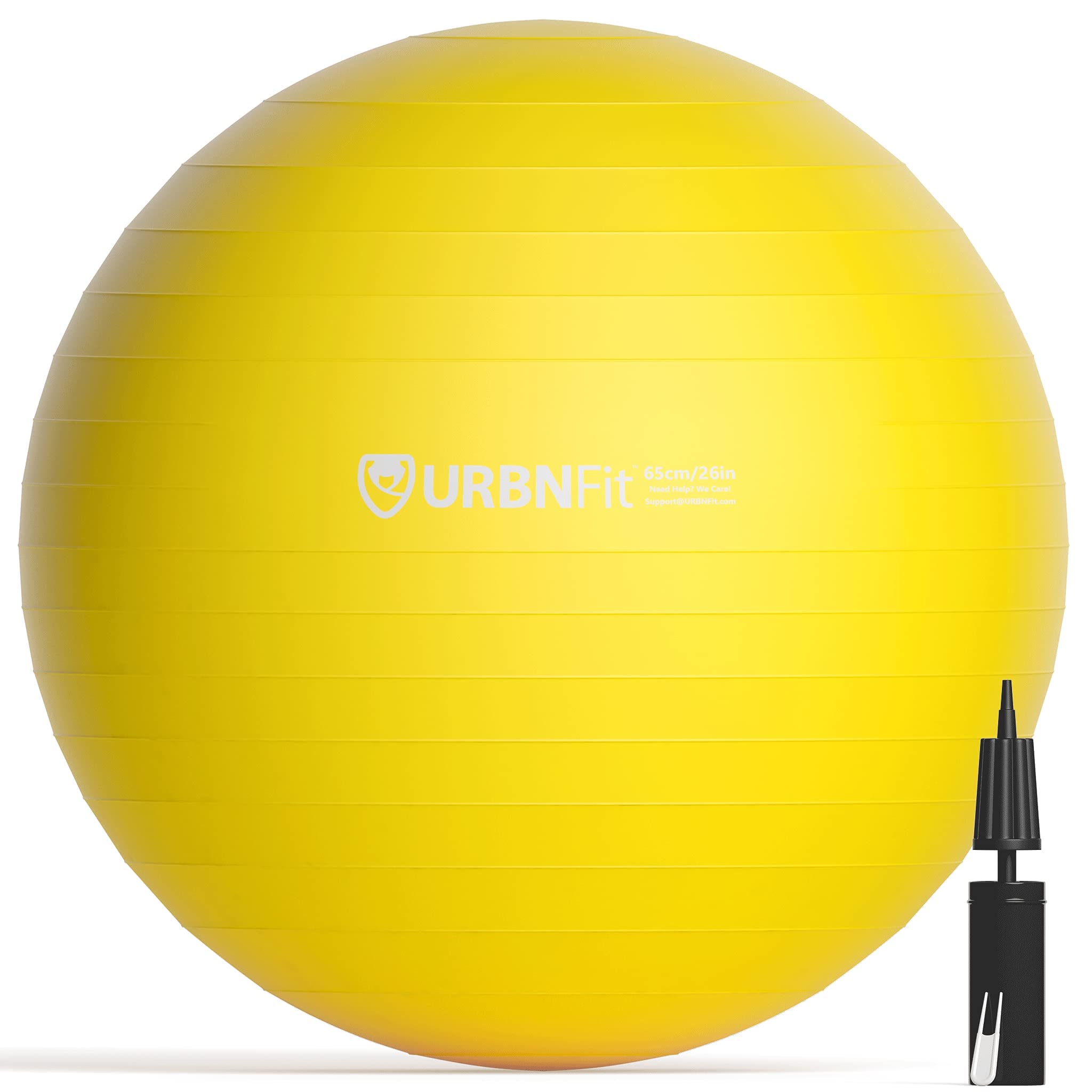 URBNFit Exercise Ball - Yoga Ball for Workout Pregnancy Stability - AntiBurst Swiss Balance Ball w/ Pump - Fitness Ball Chair for Office, Home Gym