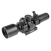 TRUGLO TRU-Brite 30 Series Illuminated Tactical Rifle Scope with Etched Illuminated Dual Color Reticle and Scope Mount, 3-9 x 42mm, Black
