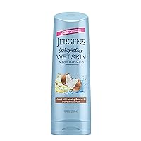 Jergens Wet Skin Body Lotion with Coconut Oil, In Shower Lotion for Dry Skin, Fast-Absorbing, Non-Sticky, Dermatologist Tested, 10 Ounce