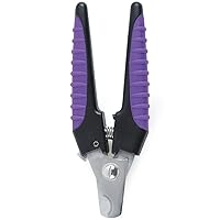 Ergonomic Pro Nail Clippers — Stainless Steel Clippers for Trimming Pet Nails - Purple, Large, 6¼
