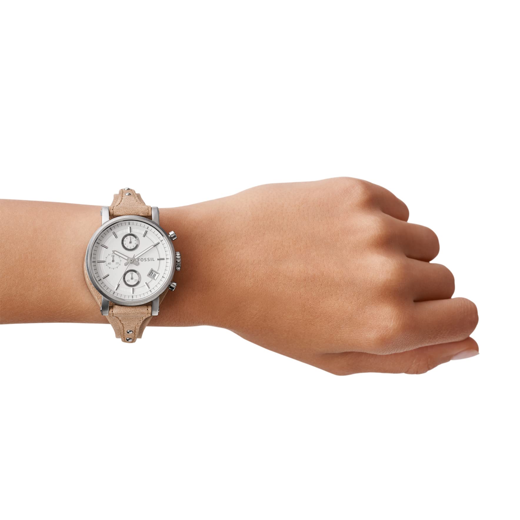 Fossil Original Boyfriend Women's Watch with Chronograph Display and Genuine Leather Cuff Band
