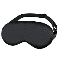 Comfortable Silk Sleep Mask Are 100% Opaque, Eye Mask for Sleeping Lightweight And Breathable, Pure Natural Blindfold With Adjustable Strap for Women, Men, Children Black