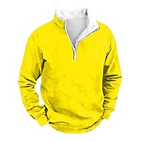 Men's Fashion Hoodies & Sweatshirts Quarter Zip Fleece Stand Collar Pullover Lightweight Casual Long Sleeve Shirts