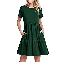Cocktail Dress Long Sleeve Maxi,Women's Solid Color Short Sleeve Ruffled Layered Flowy Maxi Dress Women Sequin