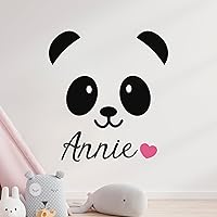 Personalized Cute Panda Wall Decals | Panda Decorations for Kids | Room Decorations for Boy & Girl | Nursery Wall Decor | Panda Party Decorations | Multiple Customization Options (Wide 18