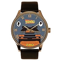 The Back to The Future Watch. Symbolic Delorean Car Art Solid Brass Watch with Gift Box. BTTF