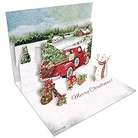 LANG Santa's Truck Pop-Up Christmas Cards, 8 Cards & 8 Envelopes in Sturdy Keepsake Box, Full-Color Artwork, Linen-Embossed Paper Stock, Added Embellishments (2005104)