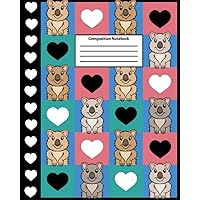 Composition Notebook: Back-to-School Notebook | Wide Ruled | 8 x 10 | 100 Pages | Quokka Composition Book