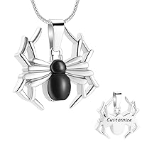 Charm Mens Spider Shape Urn Necklace Memorial Ashes Holder Keepsake Cremation Pendant with Fill kit