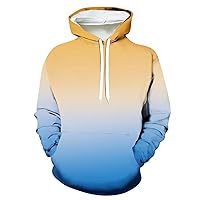 Men's Geometric Print Hoodies Fashion Workout Hooded Sweatshirt Loose Drawstring Pullover Sweater Hoodie with Pocket