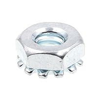 9118823 K-Lock Nuts With External Tooth Washer, #10-24, Zinc Plated Steel (50 Pack)