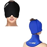 ComfiTECH Migraine Headache Relief Cap & Neck Ice Pack Wrap Gel, Ice Cap for Headaches Cervical Ice Pack for Neck ComfiTECH Migraine Ice Head Wrap, Headache Relief Hat for Tension Puffy Eyes Migraine