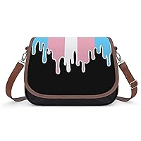 Trans Pride Color Melting Flag LGBT Messenger Bag Casual Crossbody Shoulder Bags Lightweight Waterproof Fashion Purse for Women