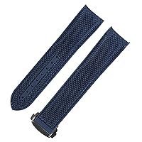 Rubber Watch Band For Omega Seamaster Folding Deployment Buckle Clasp Luxury Nylon Silicon Strap Bracelet Accessories Parts