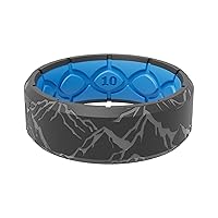 Groove Life 3D Etched Silicone Ring Breathable Rubber Wedding Rings for Men, Lifetime Coverage, Unique Design, Comfort Fit Ring