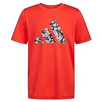 adidas Boys' Moisture-wicking Athletic T-shirt Bos Ghost Logo Short Sleeve