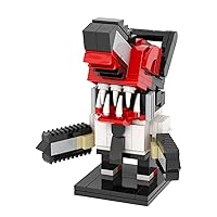 MOOXI-MOC Anime Chainsaw Figures Man Brick Mini Headz Building Set,Creative Cute Building Blocks Children Kit,Anime Fan Gifts(193pcs)