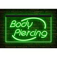 100018 Body Piercing Tattoo Shop Center Home Decor Display LED Light Neon Sign (21.5
