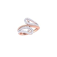 Jewels 14K Gold 0.45 Carat (H-I Color,SI2-I1 Clarity) Natural Diamond Buypass Ring