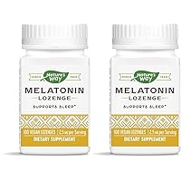 Nature's Way Melatonin Lozenge, Sleep Support*, 2.5 mg, 100 Vegan Lozenges (Pack of 2)