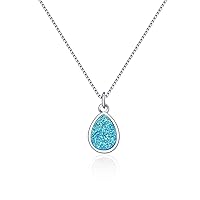 Adabele 1pc Natural Druzy Crystal Teardrop Pendant Gemstone Necklace 18 inch Electroplated Healing Raw Chakras Stone Hypoallergenic Tarnish Resistant Women Jewellery
