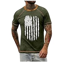 Mens T Shirts American Flag Shirt Casual Short Sleeve Summer Vintage Graphic Shirts Workout Tee Tactical Shirt