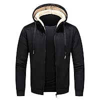for Men down Winter Solid Zipper Hooded Loose Outdoor Cotton Coat Top Blouse Jacket Coat plus Size Men