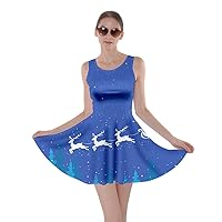 CowCow Womens Cute Xmas Music Cat Outfit Colorful Cartoon Octopuses Pattern Skater Dress for Regular Size Plus Size