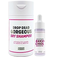 Handmade Heroes Save 15% Travel TSA friendly Dry Shampoo and Bakuchiol Face Oil