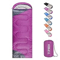 tuphen- Sleeping Bags for Adults Kids Boys Girls Backpacking Hiking Camping Cotton Liner, Cold Warm Weather 4 Seasons Winter, Fall, Spring, Summer, Indoor Outdoor Use, Lightweight & Waterproof