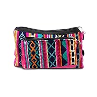 Aztec Tribal Print Pattern Adjustable Buckle Fanny Pack Waist Bag - Handmade Belt Pouch Boho Travel Accessories (Pink/Multi)