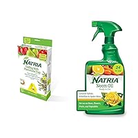 NATRIA Codling Moth Pheromone Trap, Ready-to-Use, (1-Pack) with NATRIA Neem Oil Spray for Plants Pest Organic Disease Control, for Insects, 24 Oz, Ready-to-Use