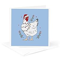 3dRose Greeting Card - Funny Christmas Hen - Christmas