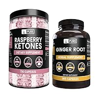 PURE ORIGINAL INGREDIENTS Rasberry Ketone and Ginger Root Bundle, Various Sizes, No Fillers, Always Pure