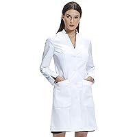 Premium Tailored Fit Fold Back Cuff Medical Lab Coat for Women Button Closure 35 Inch